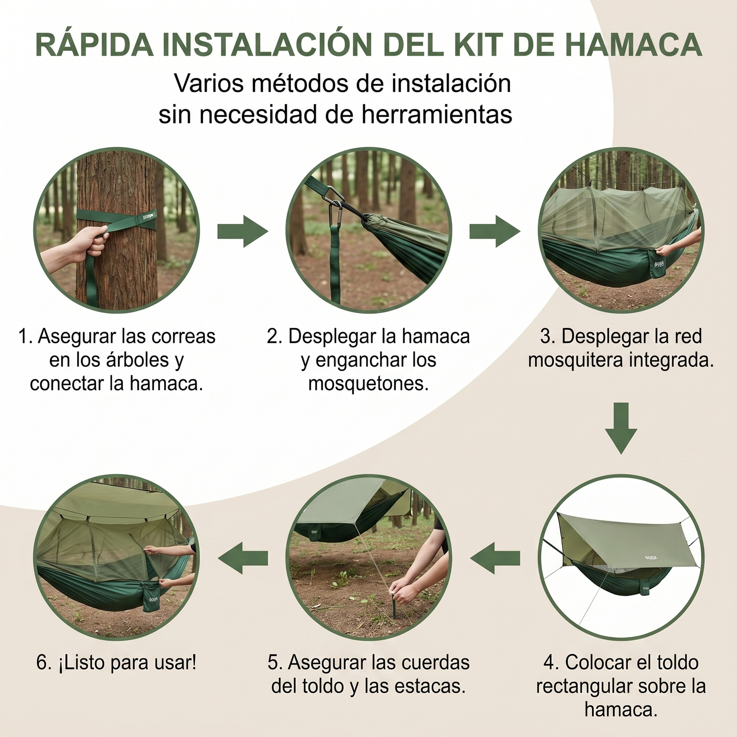 Kit de Hamaca Refugio — Hamaca con Mosquitero + Tarp Impermeable