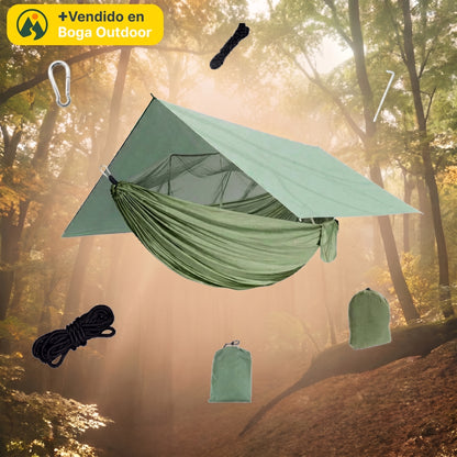 Kit de Hamaca Refugio — Hamaca con Mosquitero + Tarp Impermeable