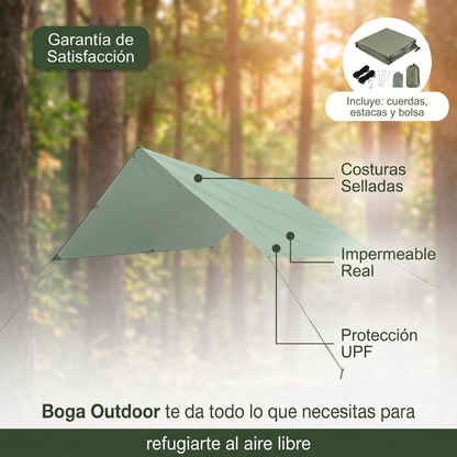 Tarp Impermeable Catedral — Lona para Hamaca y Camping
