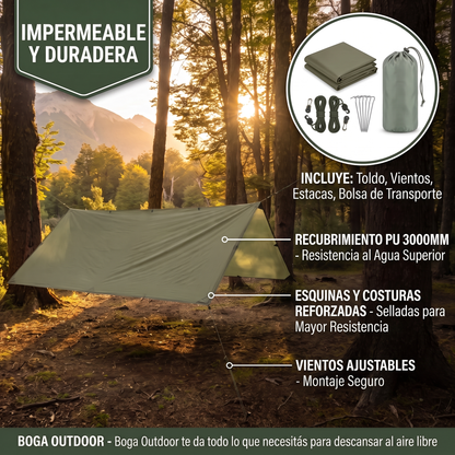 Tarp Impermeable Catedral — Lona para Hamaca y Camping