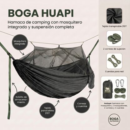 Hamaca Huapi Outdoor con Mosquitero | Nylon Ripstop Ultraliviana