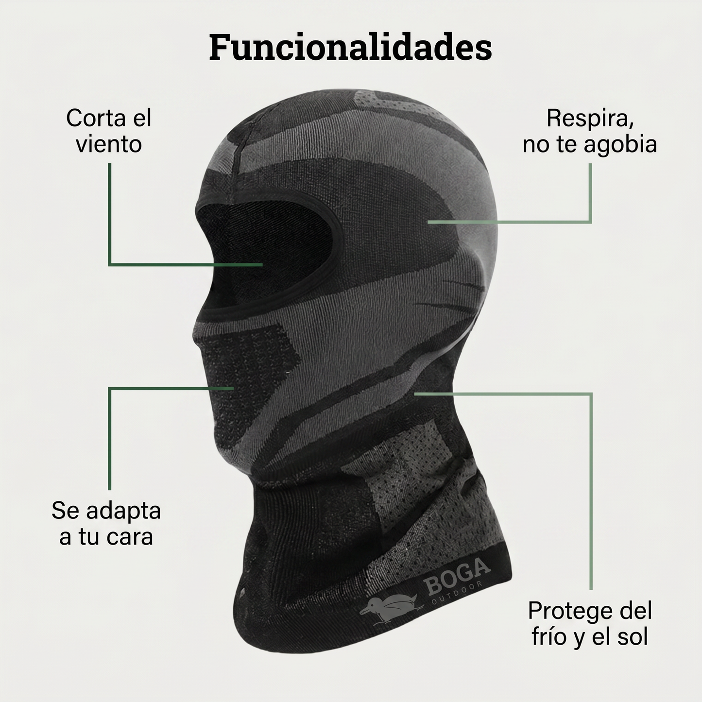 Boga Ventisca — Pasamontañas Elástico y Transpirable
